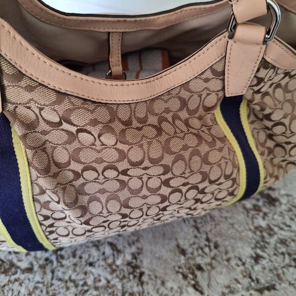 Coach Devin 26131 Brown Canvas/Leather Shoulder/Tote Bag - Picture 7 of 11